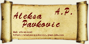 Aleksa Pavković vizit kartica